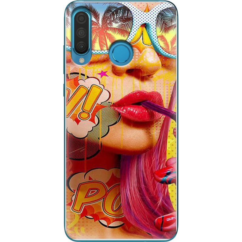 Чехол Uprint Huawei P30 Lite Yellow Girl Pop Art