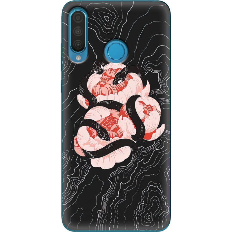 Чехол Uprint Huawei P30 Lite Snake Rose