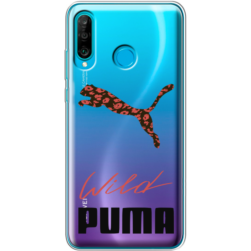 Прозрачный чехол Uprint Huawei P30 Lite Wild Cat