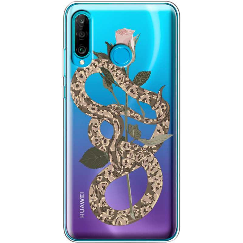 Прозрачный чехол Uprint Huawei P30 Lite Glamor Snake