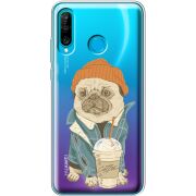 Прозрачный чехол Uprint Huawei P30 Lite Dog Coffeeman