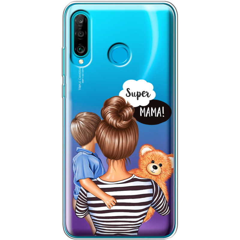 Прозрачный чехол Uprint Huawei P30 Lite Super Mama and Son