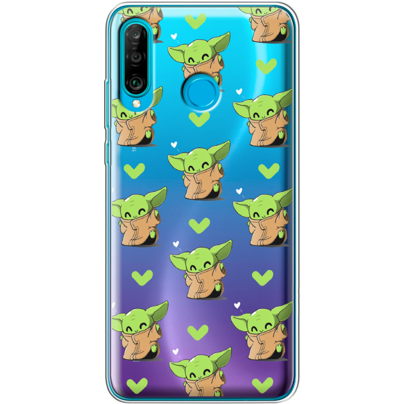 Прозрачный чехол Uprint Huawei P30 Lite Pattern Baby Yoda