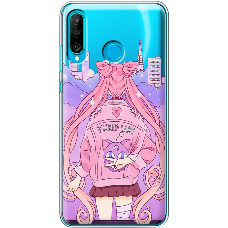 Прозрачный чехол Uprint Huawei P30 Lite Wiked Lady