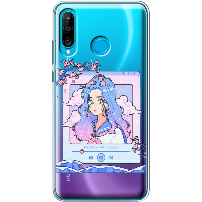 Прозрачный чехол Uprint Huawei P30 Lite The Sakuras Will Cry For You