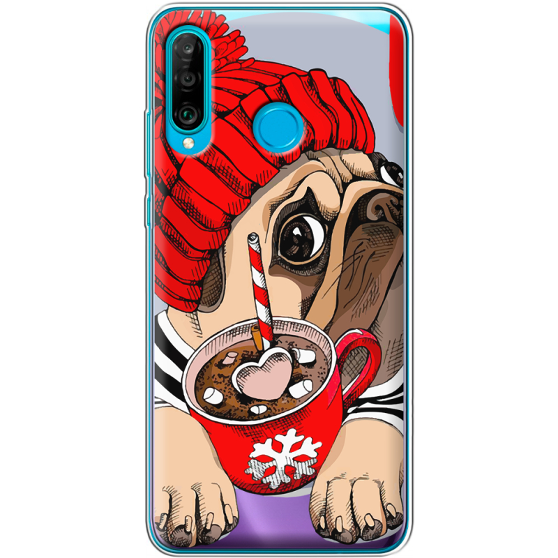 Прозрачный чехол Uprint Huawei P30 Lite Winter Puggy