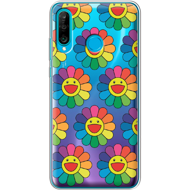 Прозрачный чехол Uprint Huawei P30 Lite Hippie Flowers