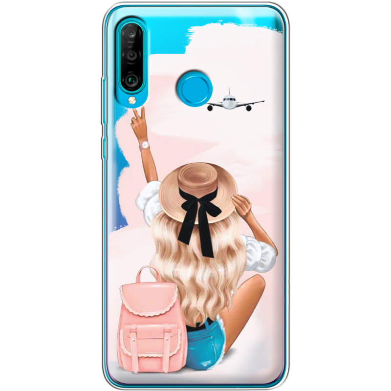 Прозрачный чехол Uprint Huawei P30 Lite Travel Girl