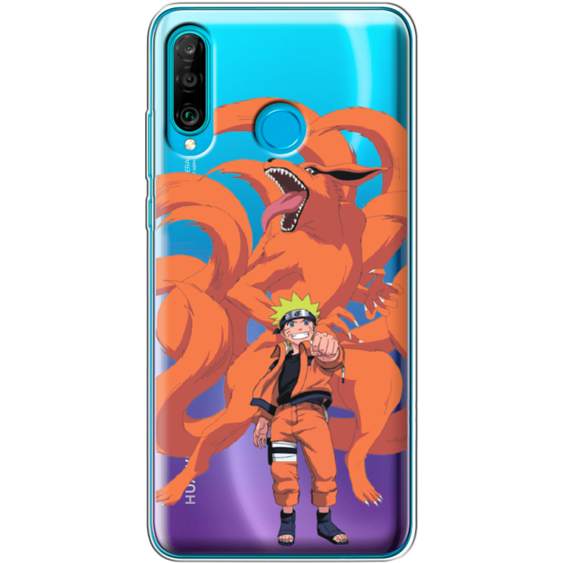 Прозрачный чехол Uprint Huawei P30 Lite Naruto and Kurama