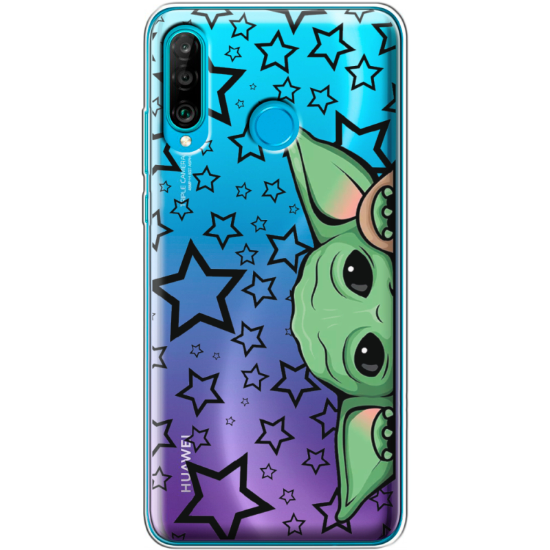 Прозрачный чехол Uprint Huawei P30 Lite Baby Yoda