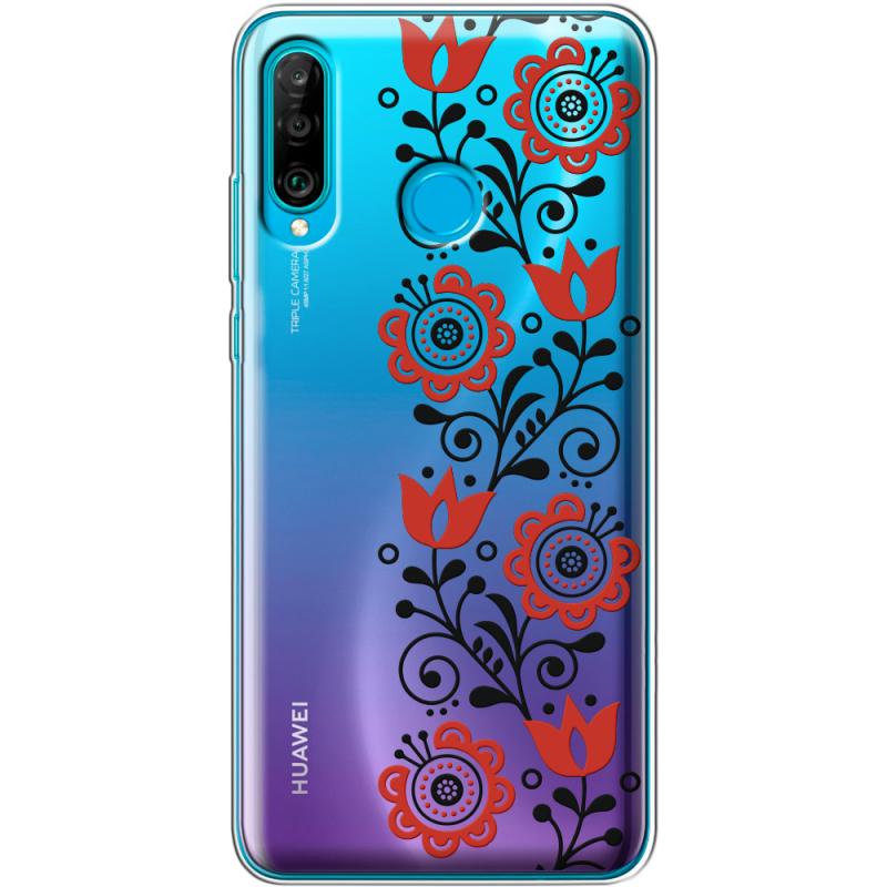 Прозрачный чехол Uprint Huawei P30 Lite Ethno Ornament