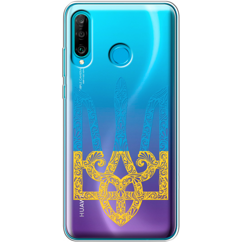 Прозрачный чехол Uprint Huawei P30 Lite Gold Trident