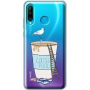 Прозрачный чехол Uprint Huawei P30 Lite Segull in Cofee Pool