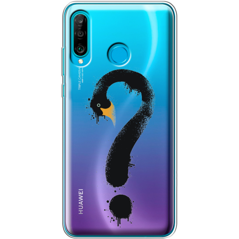 Прозрачный чехол Uprint Huawei P30 Lite Swan question