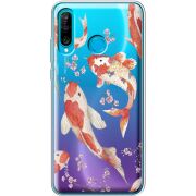 Прозрачный чехол Uprint Huawei P30 Lite Japanese Koi Fish