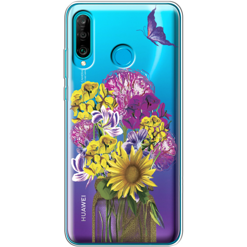 Прозрачный чехол Uprint Huawei P30 Lite My Bouquet