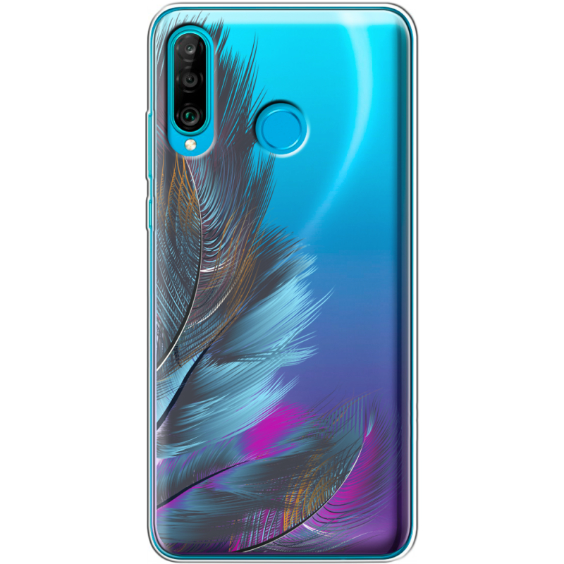 Прозрачный чехол Uprint Huawei P30 Lite Feathers