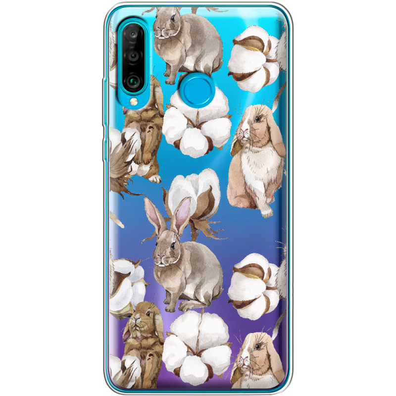 Прозрачный чехол Uprint Huawei P30 Lite Cotton and Rabbits