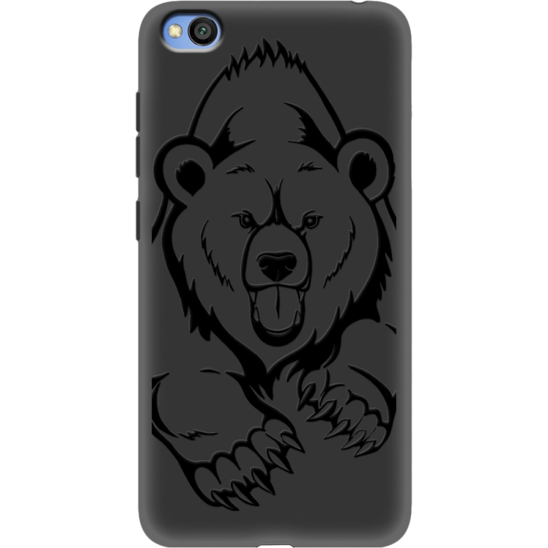 Черный чехол Uprint Xiaomi Redmi Go Grizzly Bear