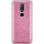 Чехол с блёстками Nokia 6.1 Plus Розовый