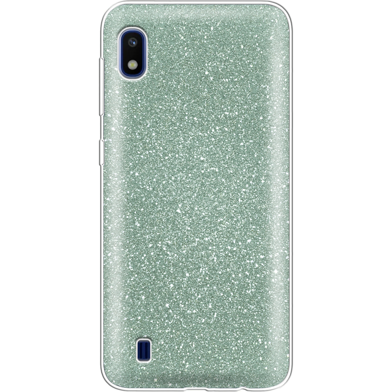 Чехол с блёстками Samsung A105 Galaxy A10 Зеленый