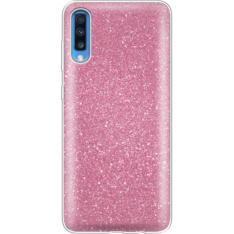 Чехол с блёстками Samsung A705 Galaxy A70 Розовый