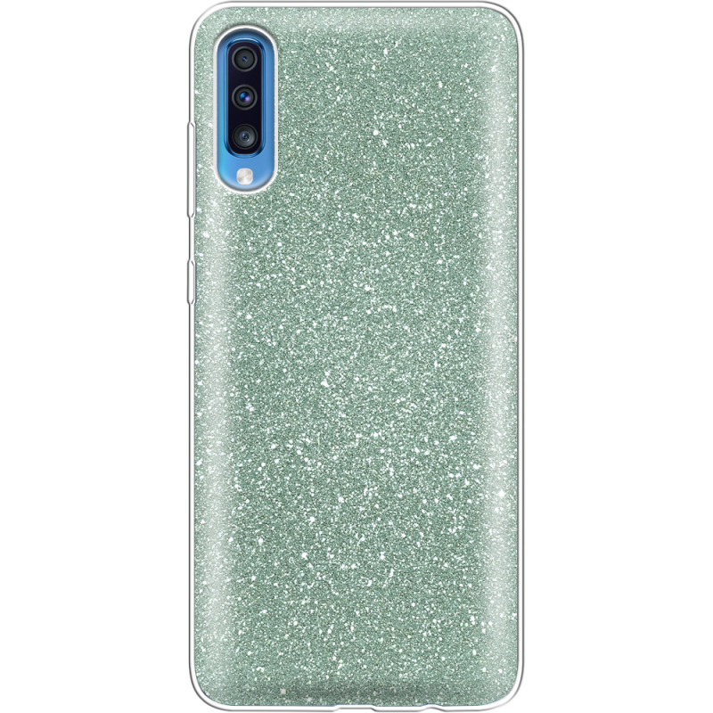 Чехол с блёстками Samsung A705 Galaxy A70 Зеленый