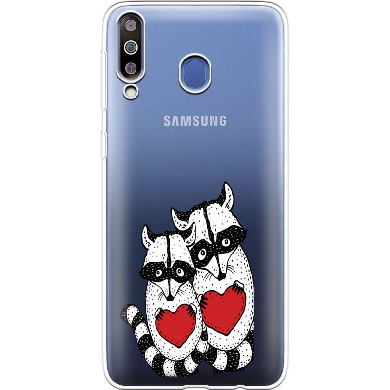 Прозрачный чехол Uprint Samsung M305 Galaxy M30 Raccoons in love