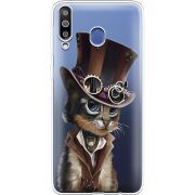 Прозрачный чехол Uprint Samsung M305 Galaxy M30 Steampunk Cat