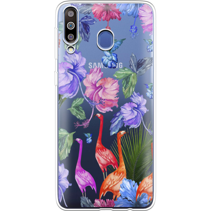 Прозрачный чехол Uprint Samsung M305 Galaxy M30 Flamingo