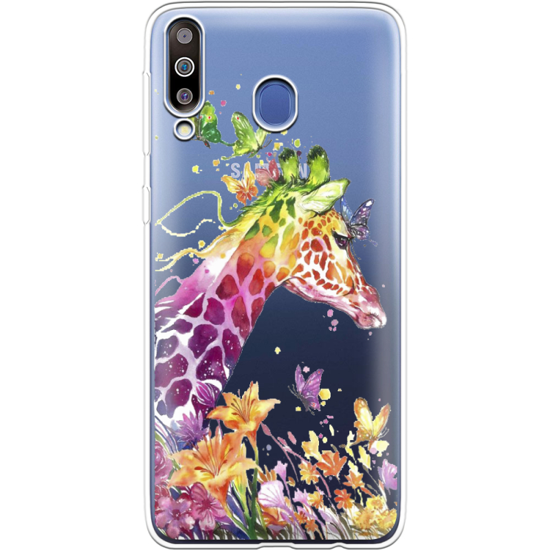 Прозрачный чехол Uprint Samsung M305 Galaxy M30 Colorful Giraffe