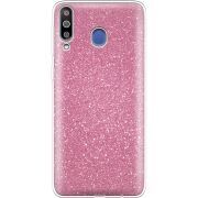 Чехол с блёстками Samsung M305 Galaxy M30 Розовый