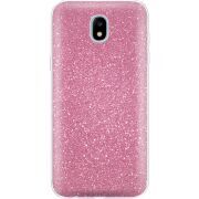 Чехол с блёстками Samsung J530 Galaxy J5 2017 Розовый