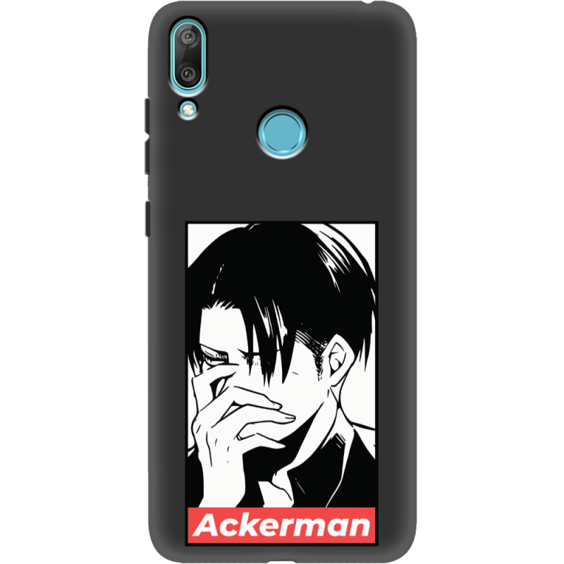 Черный чехол Uprint Huawei Y7 2019 Attack On Titan - Ackerman