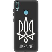 Черный чехол Uprint Huawei Y7 2019 Тризуб монограмма ukraine