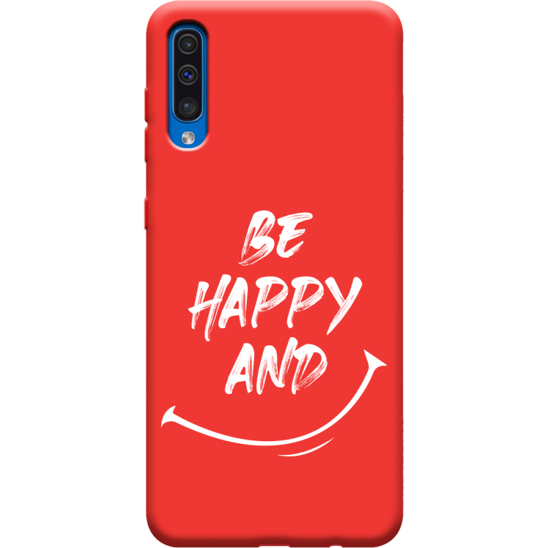 Красный чехол Uprint Samsung A505 Galaxy A50 be happy and