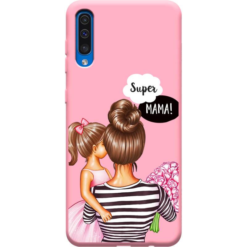 Розовый чехол Uprint Samsung A505 Galaxy A50 Super Mama and Daughter