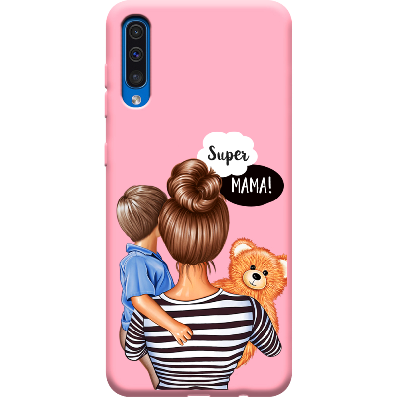 Розовый чехол Uprint Samsung A505 Galaxy A50 Super Mama and Son
