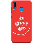 Красный чехол Uprint Samsung A305 Galaxy A30 be happy and