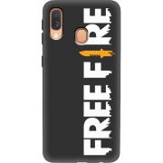 Черный чехол Uprint Samsung A405 Galaxy A40 Free Fire White Logo