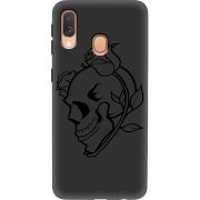 Черный чехол Uprint Samsung A405 Galaxy A40 Skull and Roses