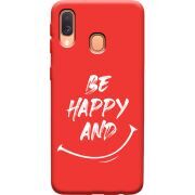 Красный чехол Uprint Samsung A405 Galaxy A40 be happy and