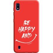 Красный чехол Uprint Samsung A105 Galaxy A10 be happy and