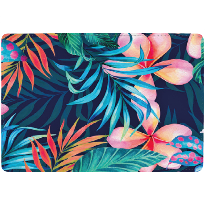 Обложка для паспорта с рисунком flowers in the tropics