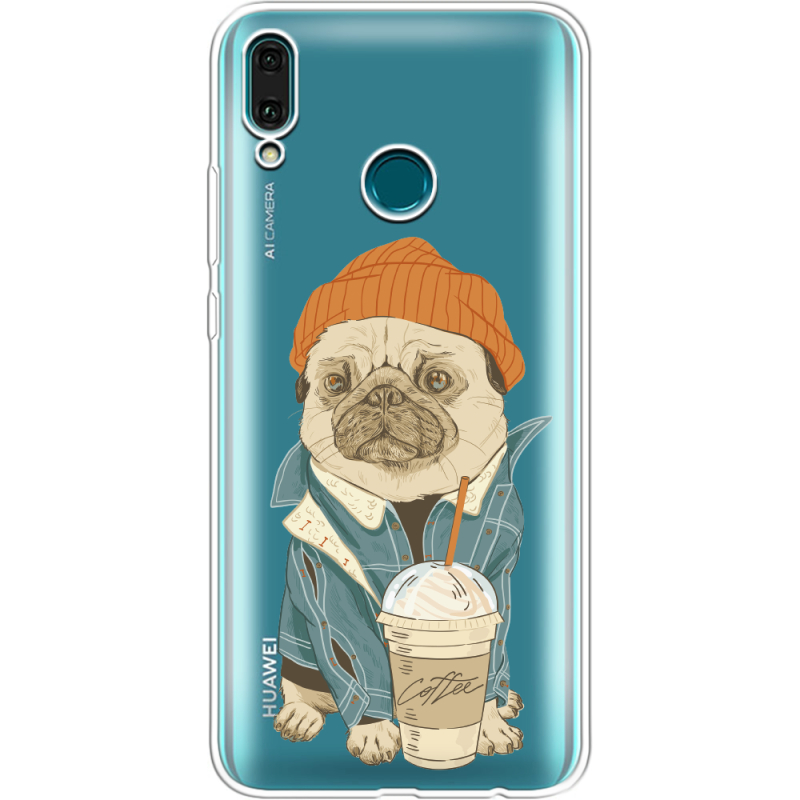 Прозрачный чехол Uprint Huawei Y9 2019 Dog Coffeeman