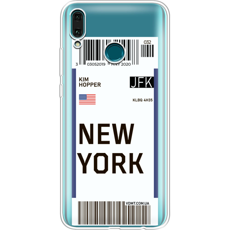 Прозрачный чехол Uprint Huawei Y9 2019 Ticket New York