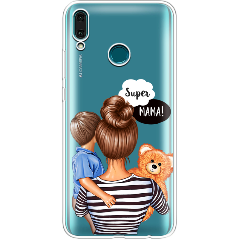 Прозрачный чехол Uprint Huawei Y9 2019 Super Mama and Son