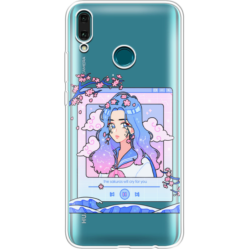 Прозрачный чехол Uprint Huawei Y9 2019 The Sakuras Will Cry For You