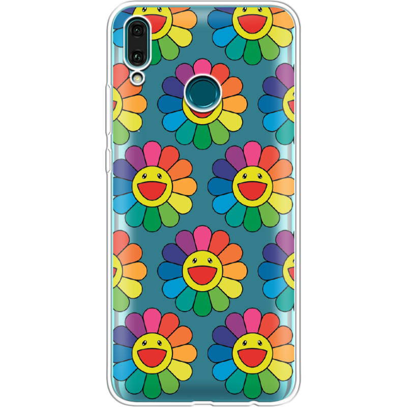 Прозрачный чехол Uprint Huawei Y9 2019 Hippie Flowers