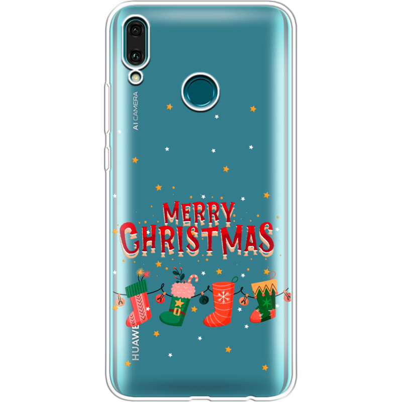 Прозрачный чехол Uprint Huawei Y9 2019 Merry Christmas